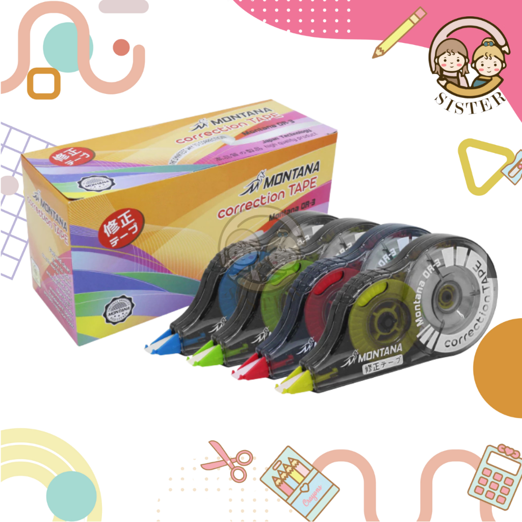 

Correction Tape Montana / Tipex Kertas / Pita Koreksi / Stipo Kertas