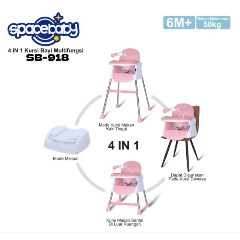 Terlaris Spacebaby Baby High Chair Kursi Makan Bayi Sb 918 / Space Baby Kursi Makan Bayi