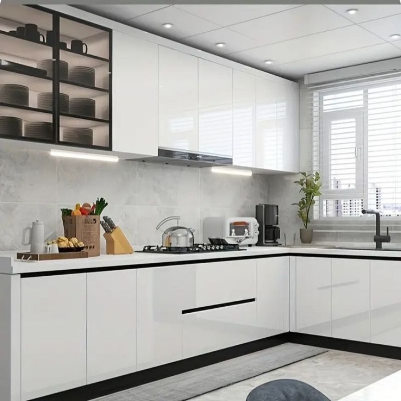 Stiker wallpaper dinding Stiker kitchen set dan meja 1 roll besar