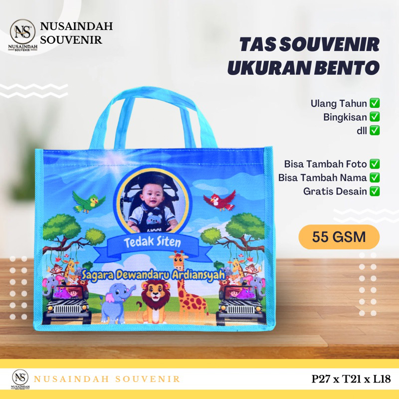 

Tas Ulang Tahun Bento- Tas Tedak Siten - Tas Bingkisan - Muat bento kain 55gsm
