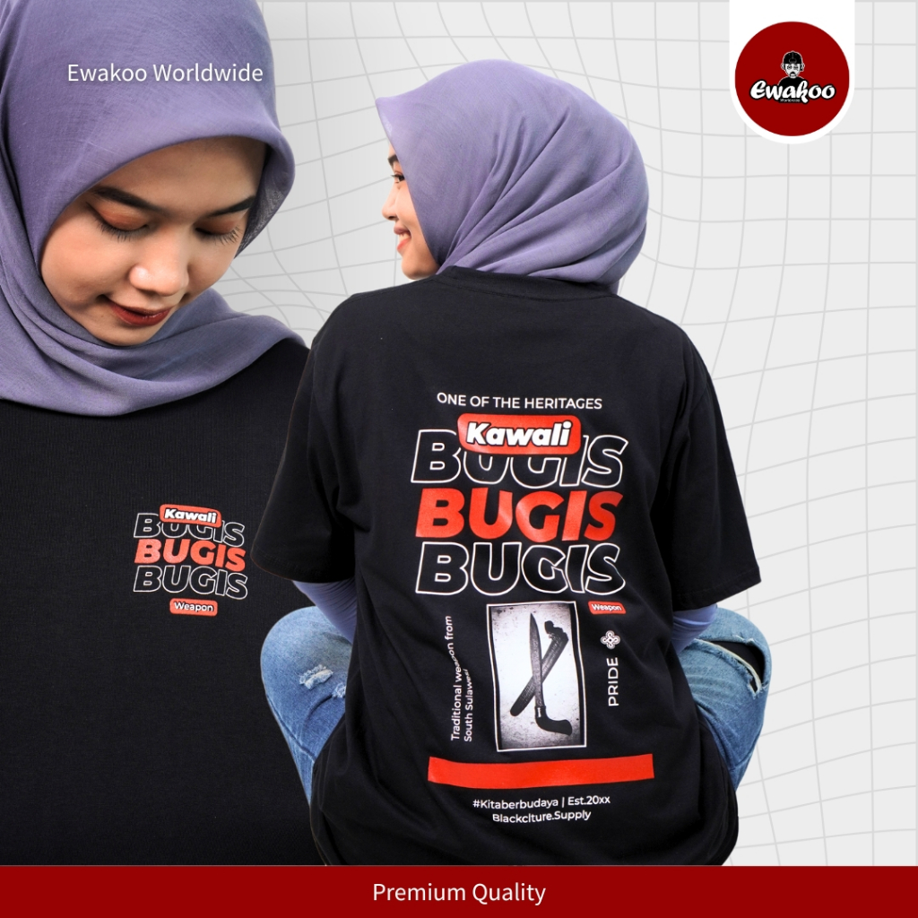 [PREMIUM] Kaos Budaya Edisi Kawali | Kaos Makassar | Baju Bugis | Cotton Combed 24s | Tebal Lembut