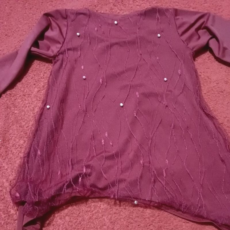 Preloved Tunik Kanaya / Tunik Pesta / Tunik Mewah - Maroon