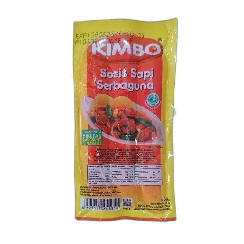 

KIMBO Sosis Sapi Serbaguna Merah Isi 3 pcs 80 Gram