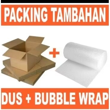 

packing tambahan biar aman kardus tebal buble warp