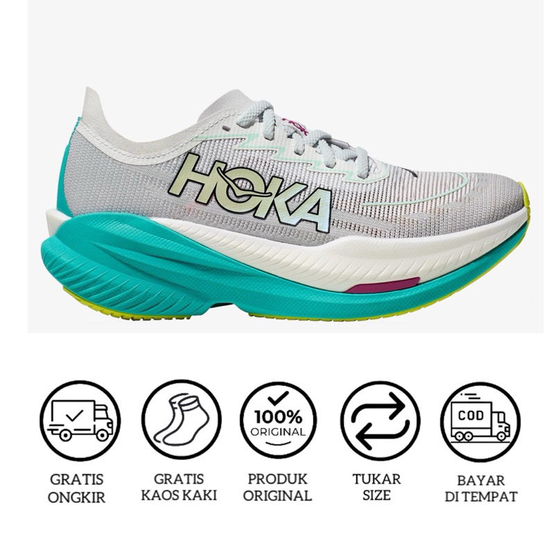 HOKA ORIGINAL MACH X 2 FROST/ELECTRIC AQUA