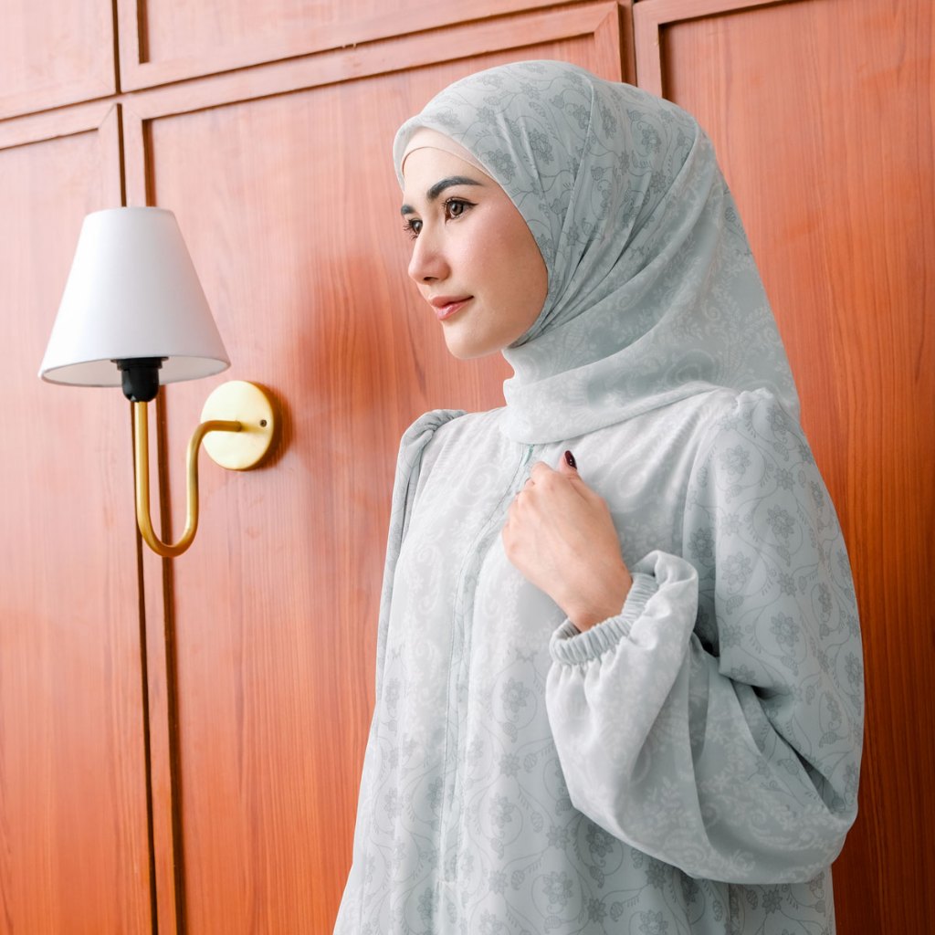 ALEIRASCARVES - Dress mazaya series mos green- set dress hijab - setelan gamis - abaya motif - set d