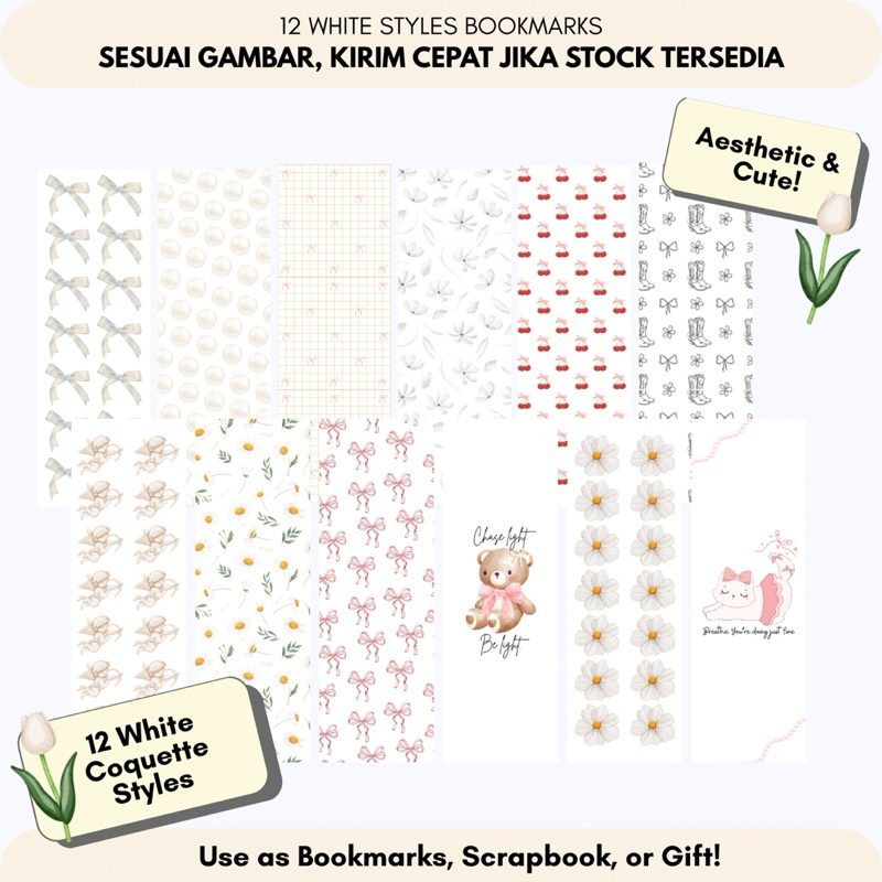 

Bookmark Art Cartoon Glossy – Penanda Buku Aesthetic - White