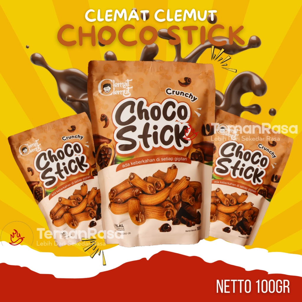 

Clemat Clemut Choco Stick 100gr – Camilan Kering Coklat Premium, Renyah & Lumer, Halal