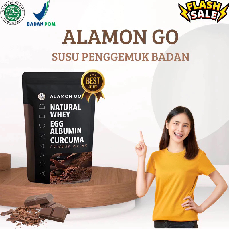 

Susu Penambah Berat Badan Alamon GO GAIN Rasa Coklat |Susu Penambah Masa Otot Kombinasi Whey, Egg Albumin, & Curcuma Power Drink
