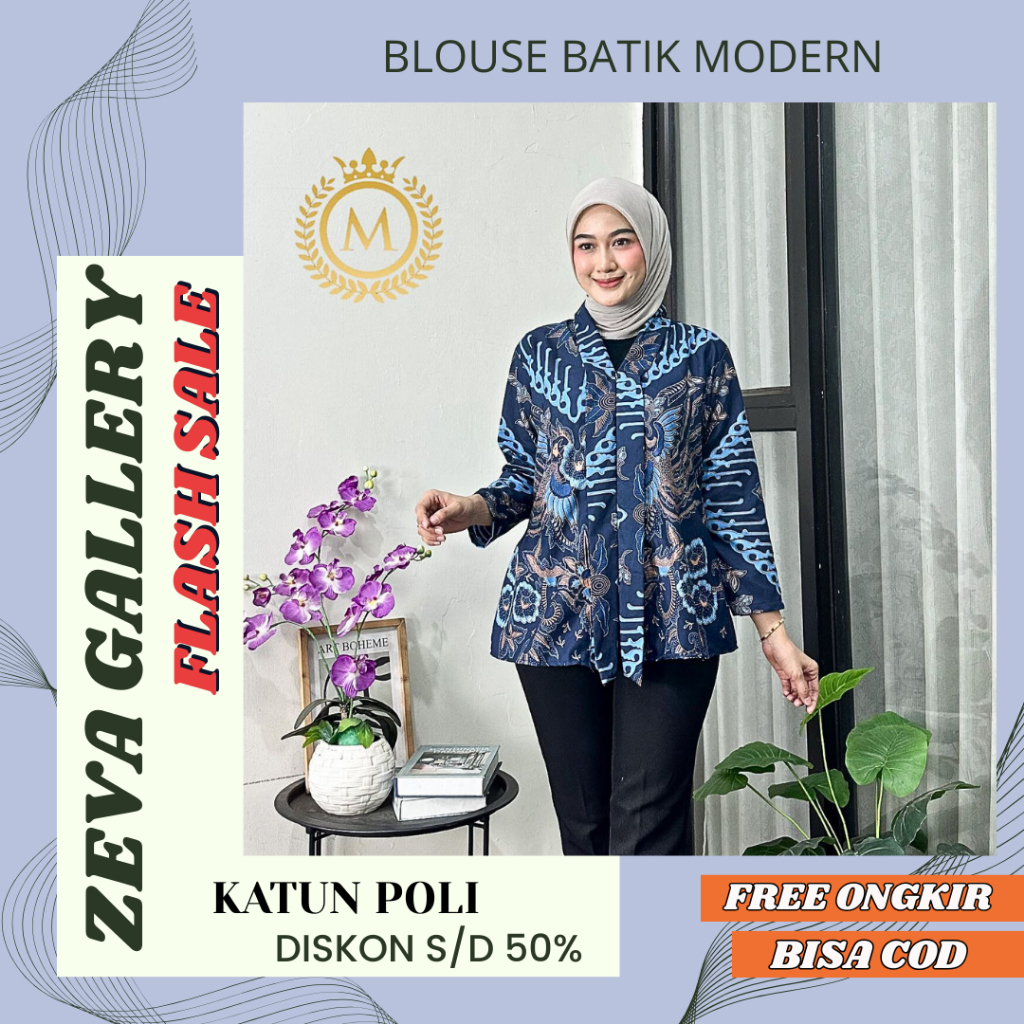 Blouse Batik Wanita Dewasa Kebaya Batik Modern Atasan Kerja Wanita Dewasa Baju Kerja Kantor Batik Wa