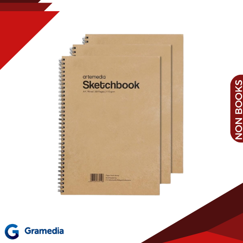 

Gramedia Medan - Artemedia Sketchbook Spiral A4 Buku Sketsa pensil, Pensil Charcoal, Drawing pen