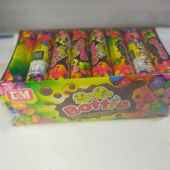 

Permen Bottie Smile Coklat Compound Butiran Warna Warni Isi 24 Pcs