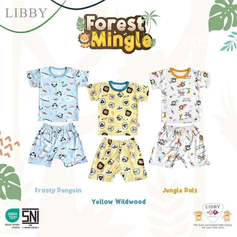 LIBBY-3 PCS SETELAN BAYI LIBBY PENDEK SML SETELAN BAYI LIBBY TRAVEL AROUND UNIVERSI SERIES