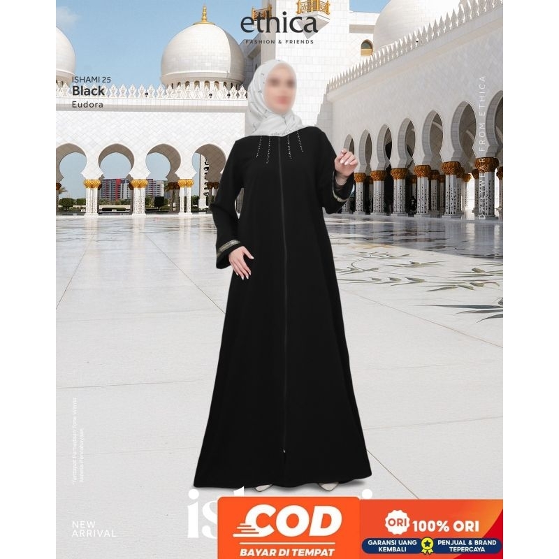 GAMIS ETHICA Ishami 25 Black/Gamis Ethica Terbaru/Diskon/Best Seller/Original