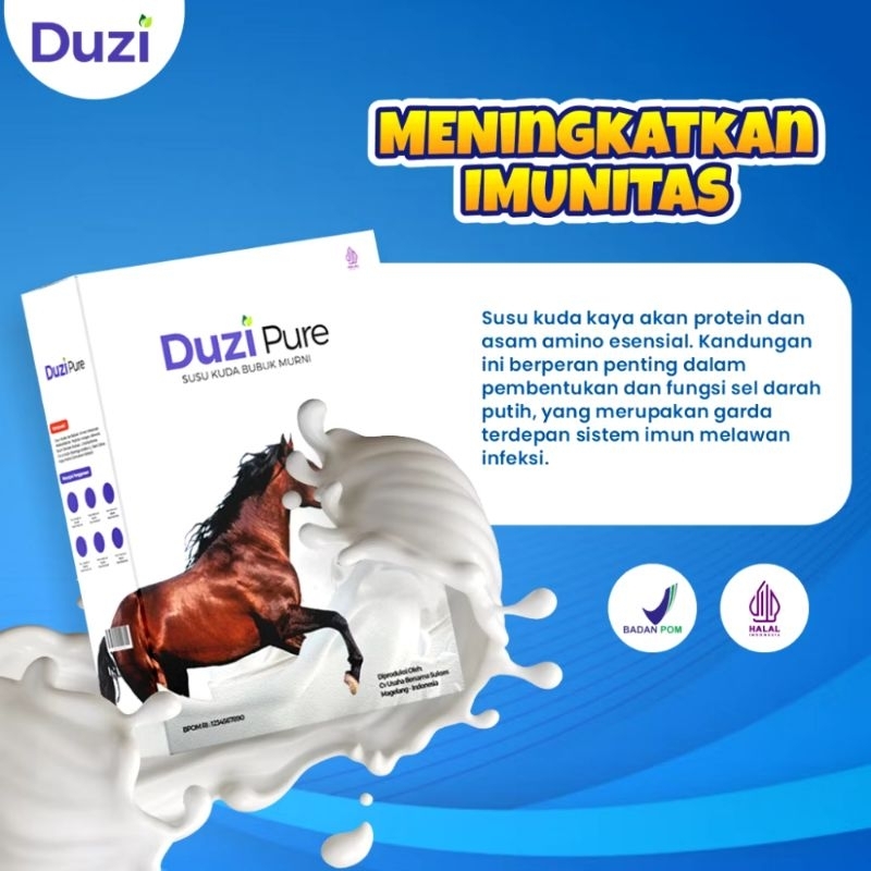 

Duzi Pure | Susu Kuda Lombok Original Bubuk Paket 1 Box Bpom Asli
