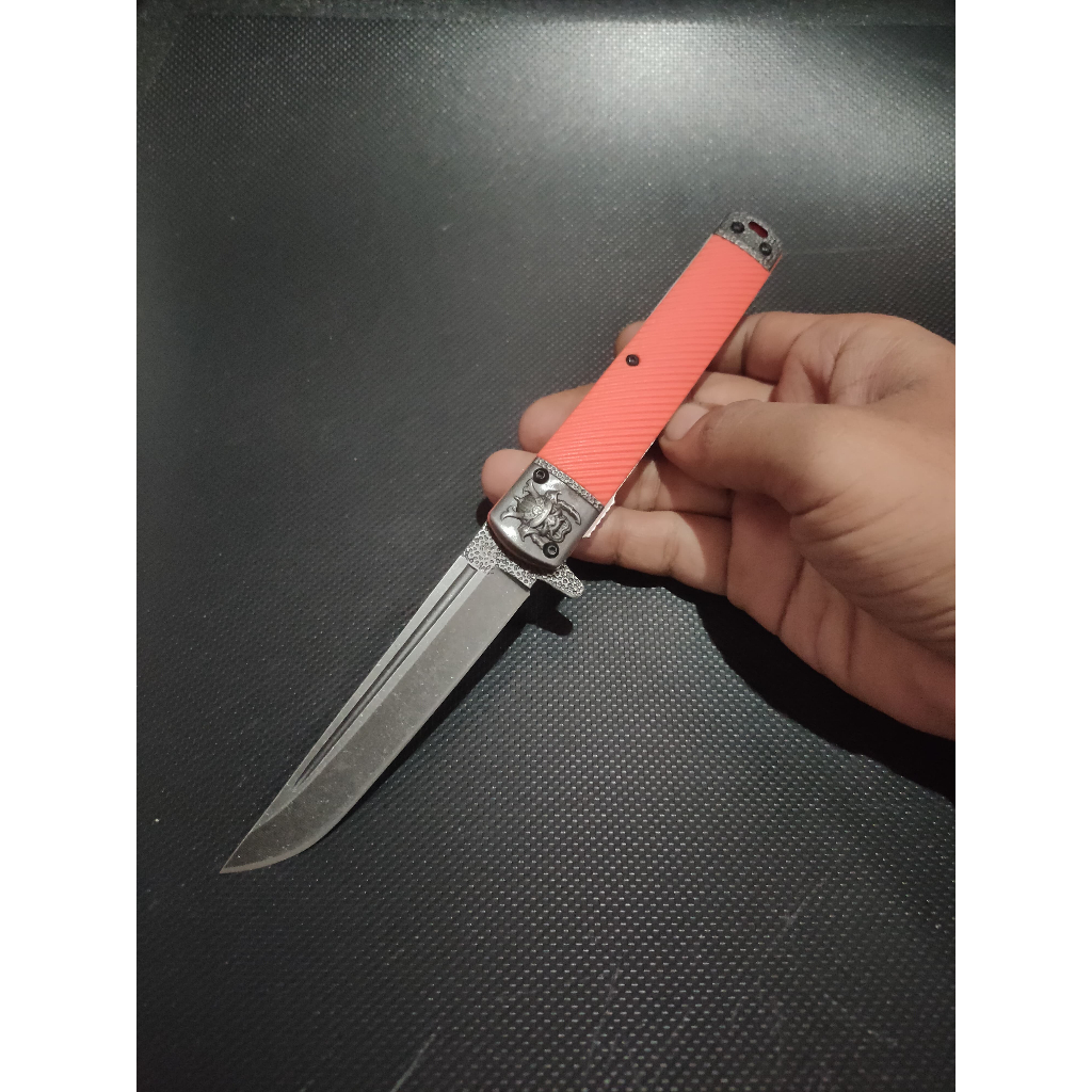 Pisau Survival HB Oren Camping Bushcraft Outdoor