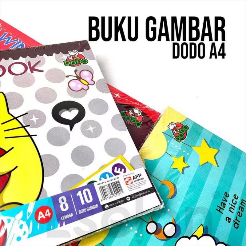 

(1 PAK) Buku Gambar A4 DODO By Sidu (isi 10 buku)