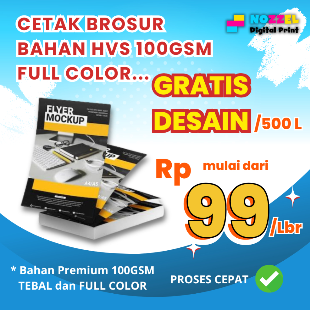 

CETAK BROSUR MURAH GRATIS DESAIN | BAHAN HVS 100 GSM TEBAL FULL COLOR