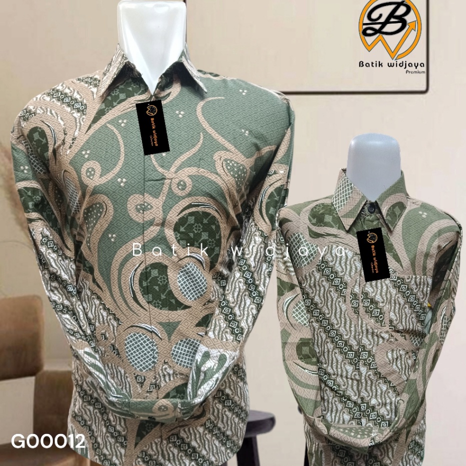 batik couple ayah anak katun premium CODBATIK COUPLE AYAH ANAK HIJAU SAGE PREMIUM