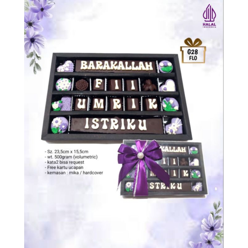 

hadiah ulang tahun anniversary tema ungu coklat trulychoco