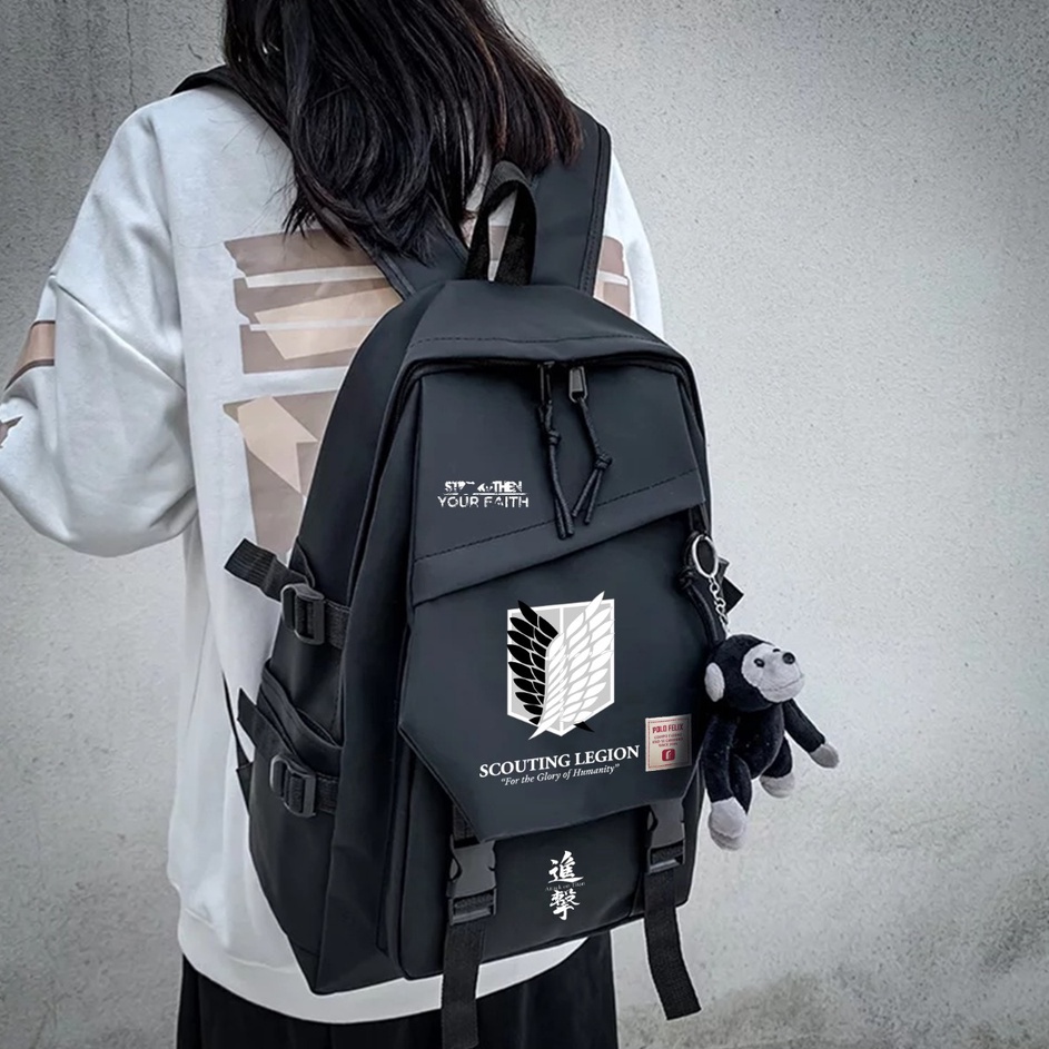 COD  Attack On Titan Ransel Wanita Pria Ransel Tas Sekolah Pelajar Anime untuk Remaja Lakilaki