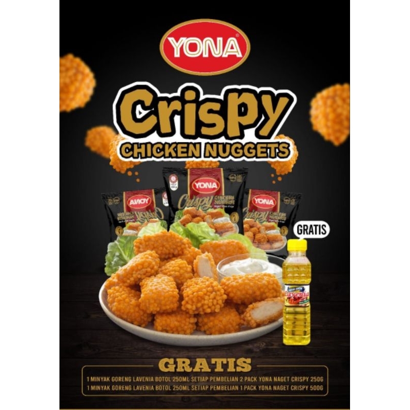 

Nugget Yona Crispy gratis minyak selama stock masih ada