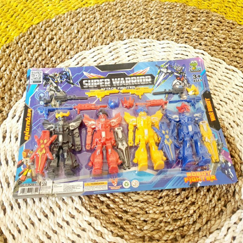 GDM - Mainan robot set gundam anak laki laki 4in1