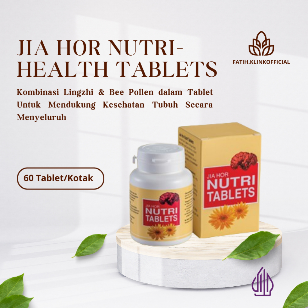 Jia Hor Nutri-Health Tablets Kombinasi Lingzhi & Bee Pollen dalam Tablet