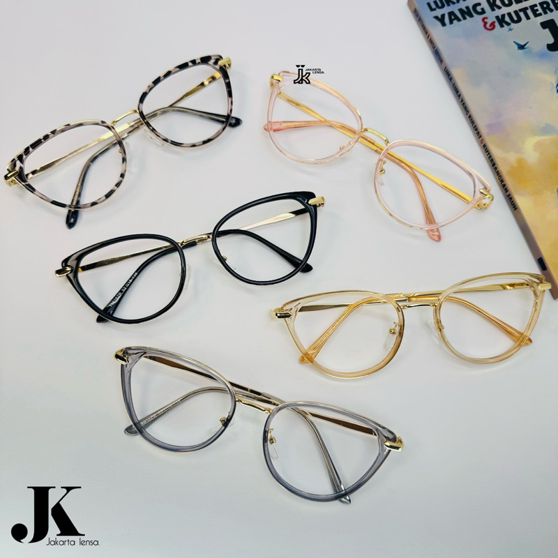 kacamata Cat Eye Terbaru JK11916 Bisa Custom Minus Dan Cylinder【Free Box Dan Lap】