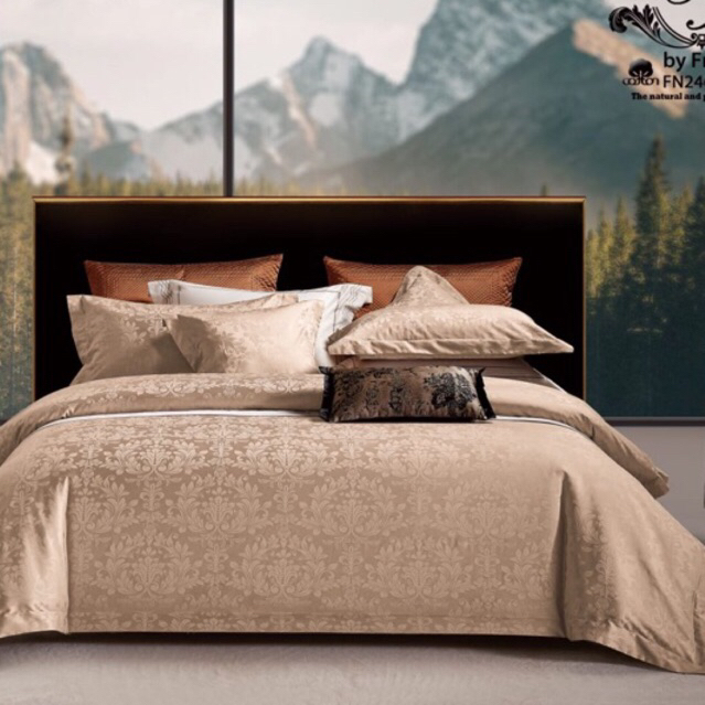 BIOSIBEDDING Sprei Bedcover Jacquard Katun Kingkoil Dolby Warna Silver - Sprei Custom Size Quilt Cov