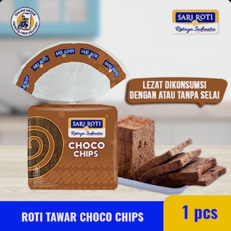 

SARI ROTI Tawar Choco Chips Lembut Empuk Lezat