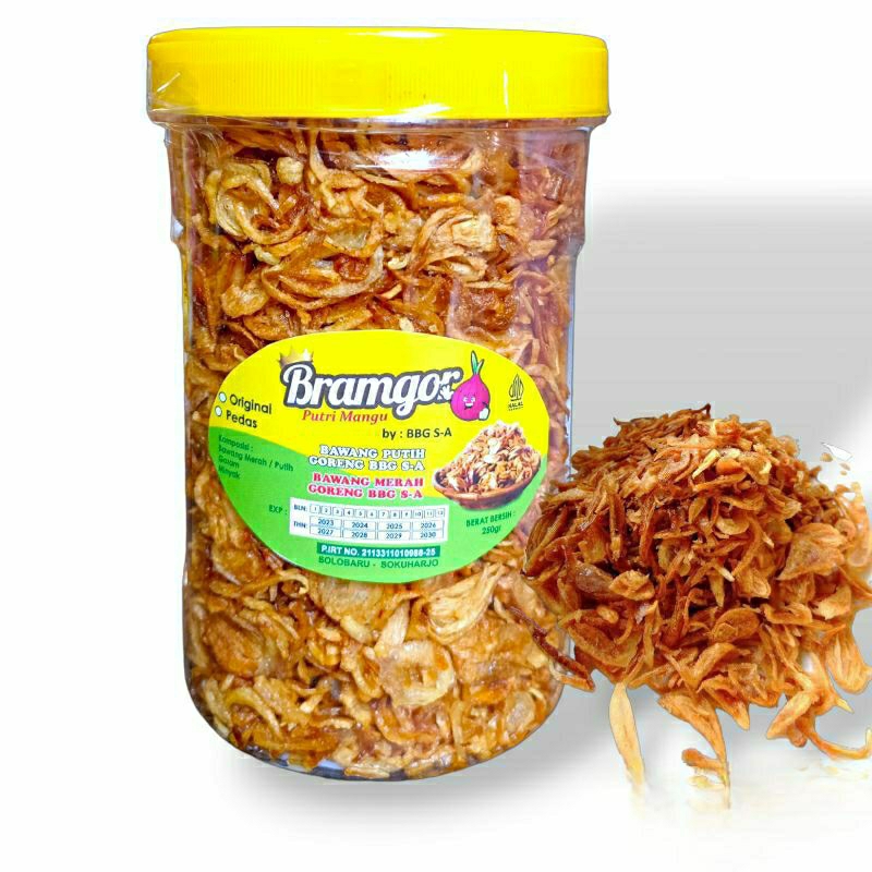 

Promo Brambang Goreng ORI 100% (Peremium grade A+++) Putra Solo Premium tanpa tepung 150, 250gr