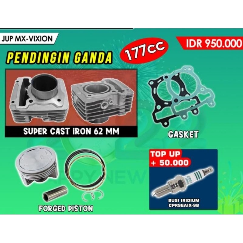 Block Blok Piston Seher Double Cooler BRT 62MM Jupiter MX - Vixion