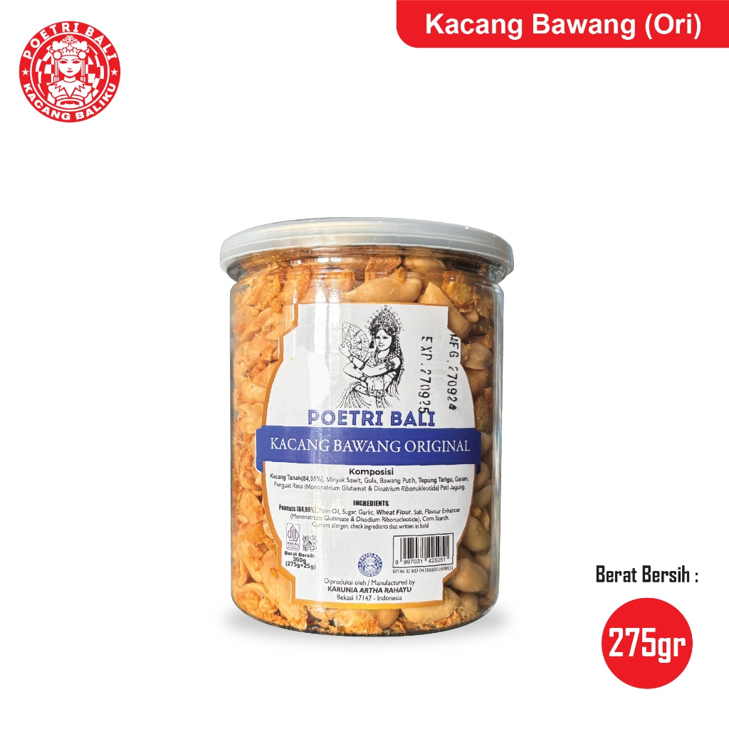 

Poetri Bali Kacang Kapri Ori Toples 275 gram