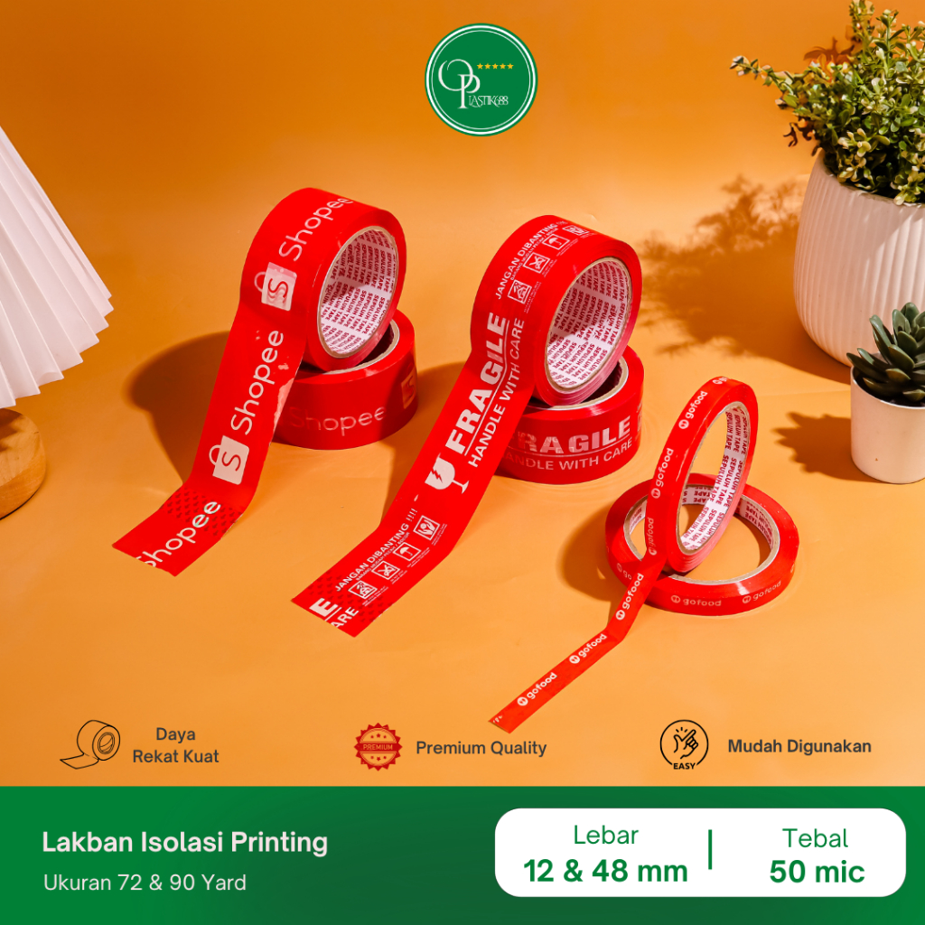 

ONANNA Lakban Solasi Fragile Merah 2 inch (72Yard & 90Yard)