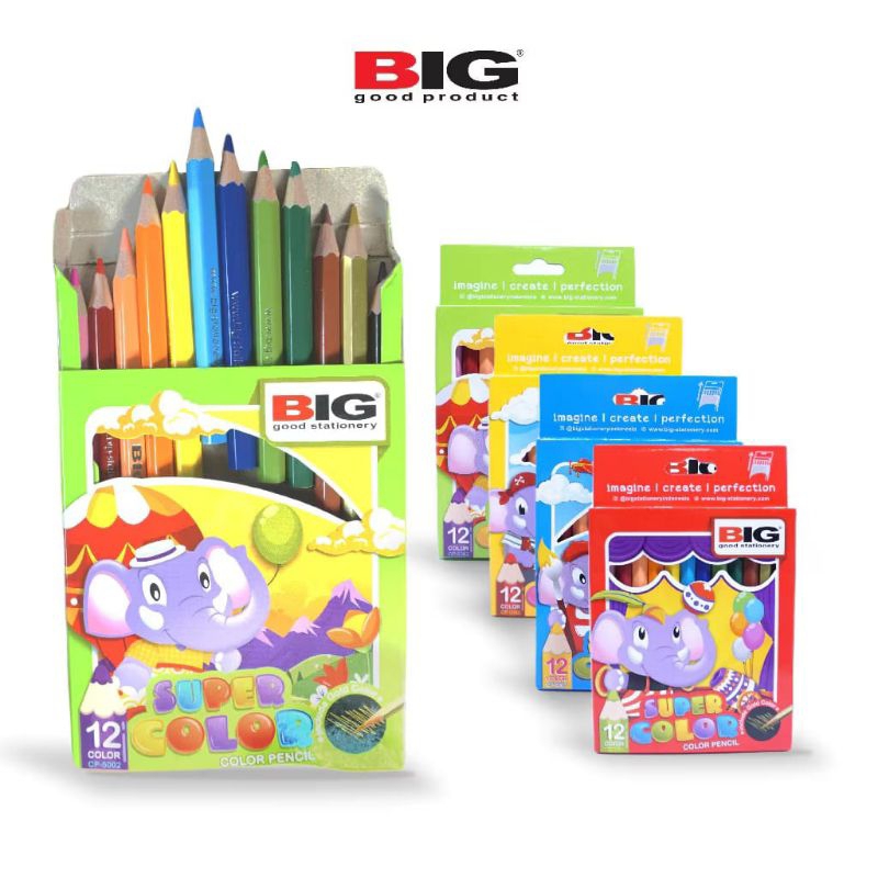 

(1 SET) Pensil Warna / Pencil Colored Pendek BIG isi 12 - CP-5002