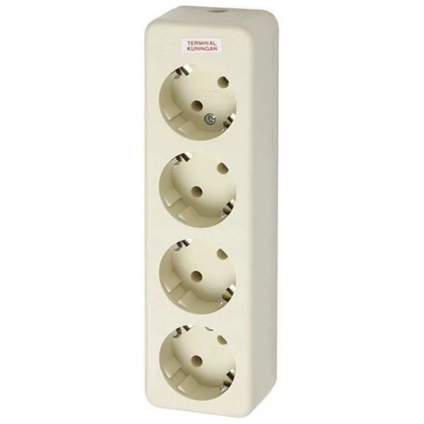 Stopkontak 4 Lubang Uticon / Terminal Kuningan 4 Lubang | 148