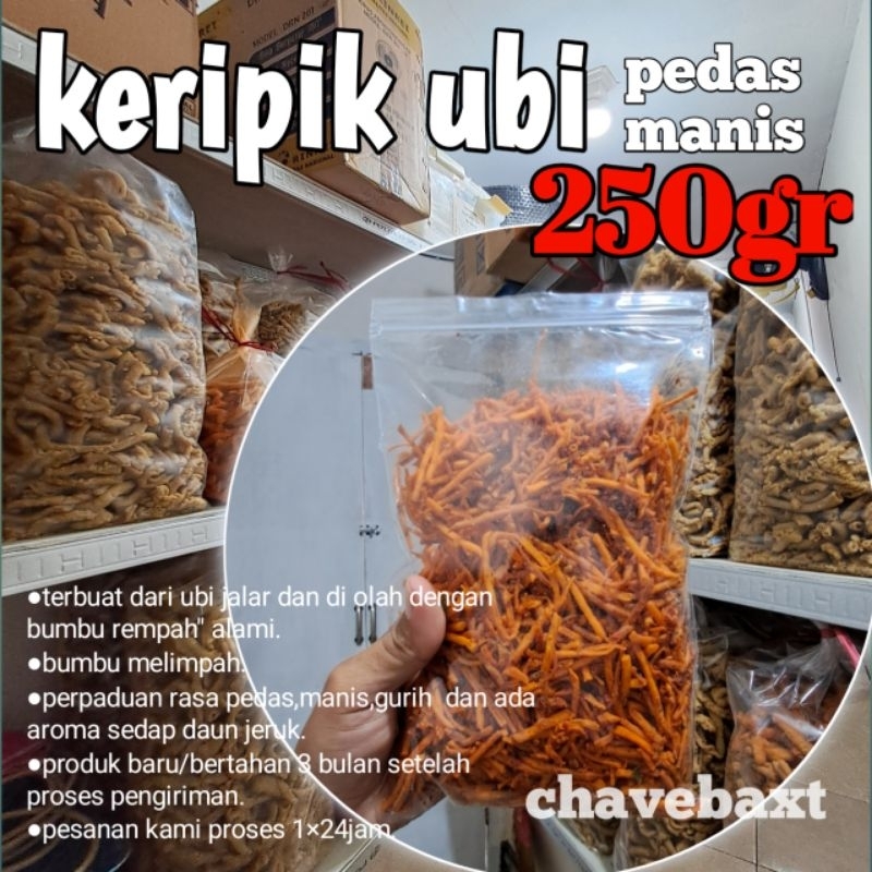 

(promo)stik ubi pedas manis 250gr/keripik ubi pedas manis 250gr