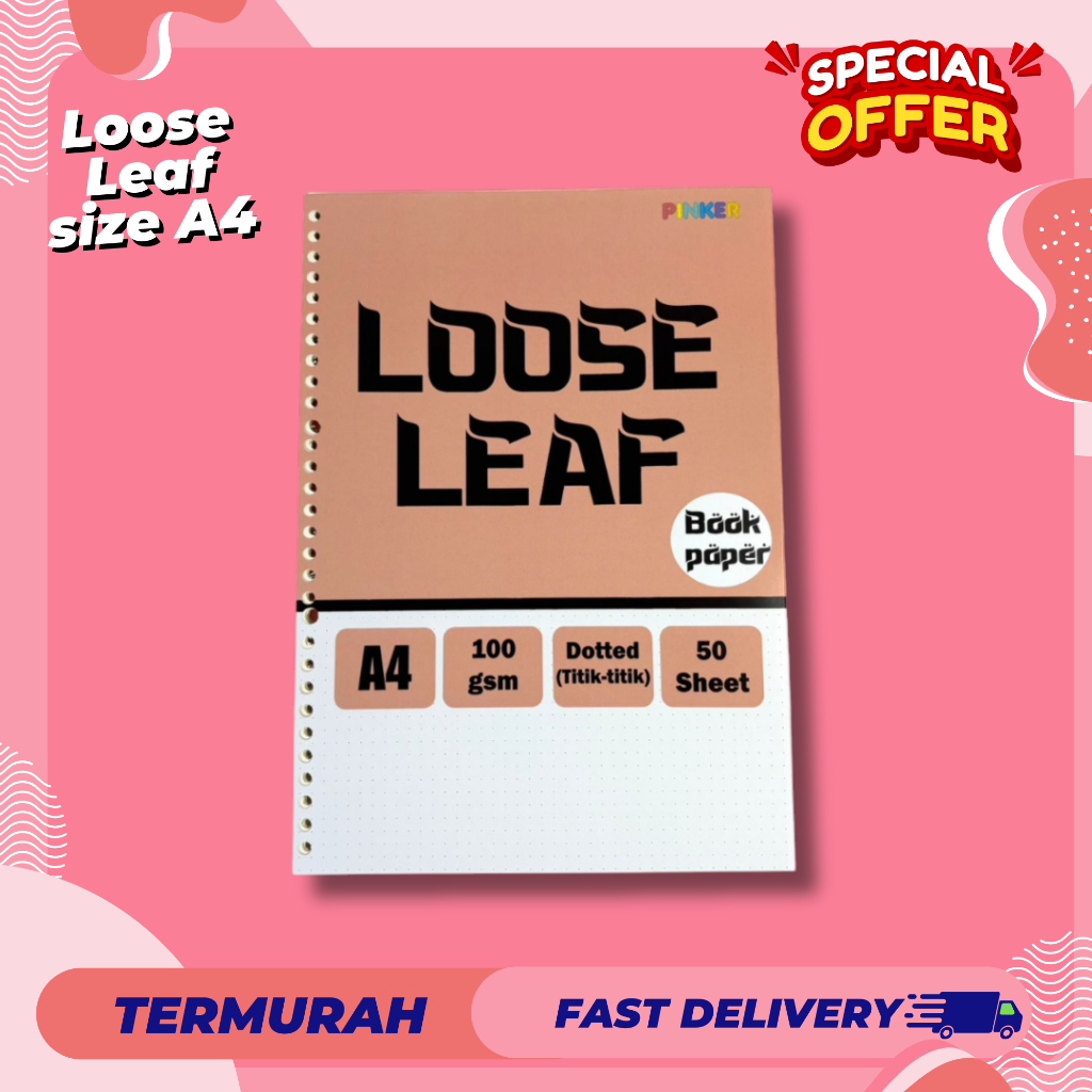 

A4 Bookpaper Loose leaf - DOTTED by pinkershop