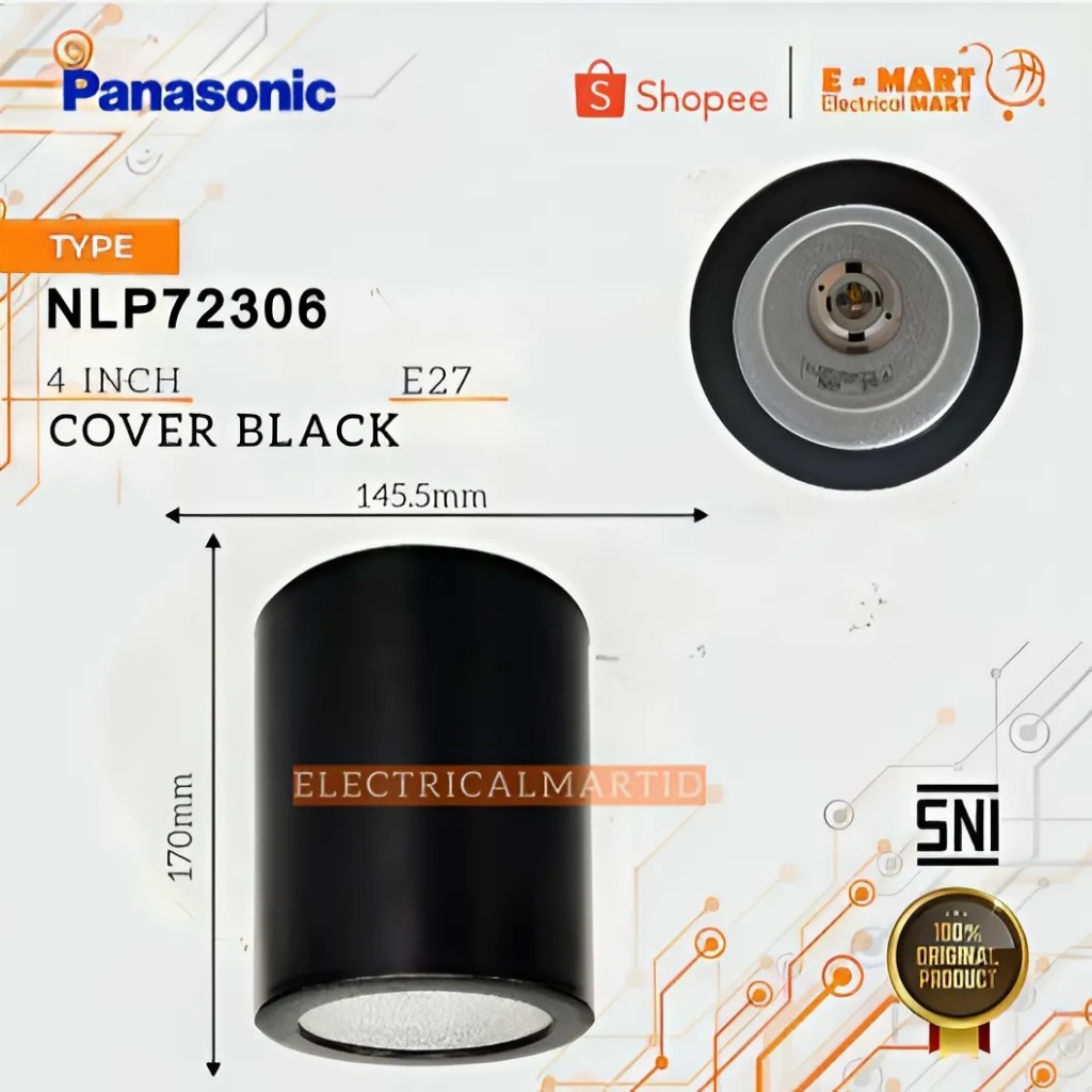 PANASONIC Kap Downlight Outbow OB 4" E27 Bulat NLP72306 NLP72305 Downlight 4 Inch