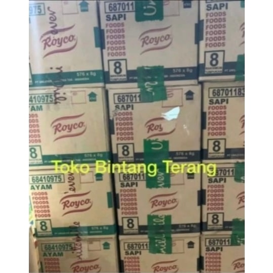 

Bumbu Kaldu Royco Ayam / Sapi Renceng Sachet Sacet Saset 1 Dus Karton 576 x 8 gr