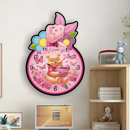 Jam dinding-Dekorasi-hiasan dinding-Jam dinding ukir motif kartun lucu