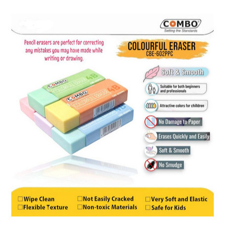 

Colourful Eraser CBE-602PPC / Penghapus Pensil Warna Warni / Pencil Eraser / Stip Karet / Hapusan Pensil