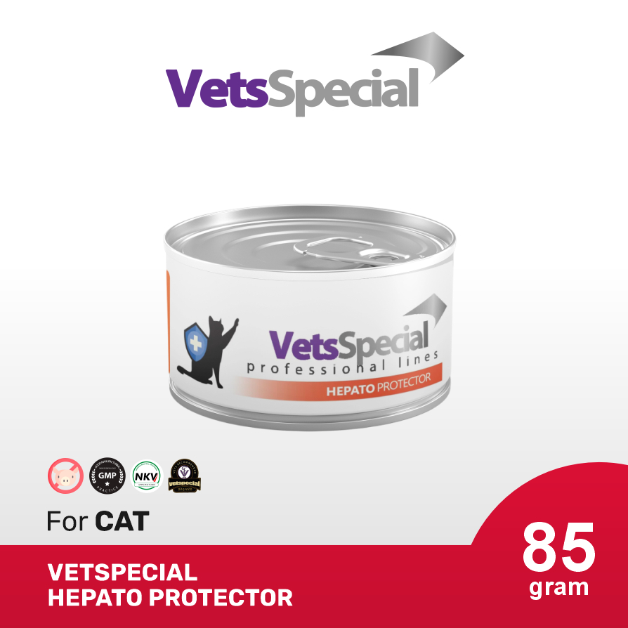 Obat Liver Kucing - Vets Special Hepatoprotector Cat 85g - Makanan Basah Untuk Kucing Sakit Liver / 