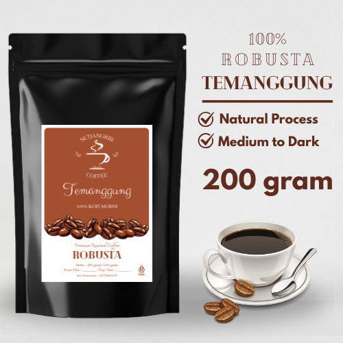 

SETJANGKIR COFFEE Kopi Robusta Temanggung 100% Kopi Murni 200 gram - Bubuk Kopi
