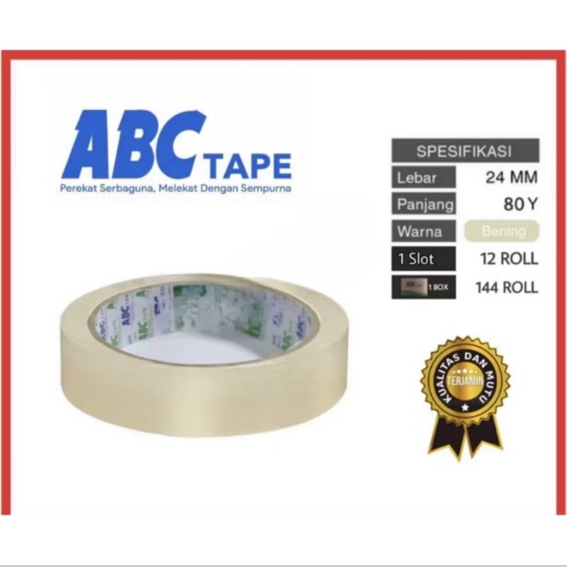 

Isolasi/selotip Klm 1 inch / 24mm x 90 yard /Isolasi / Lakban Kecil Bening 1 Inch 24MM