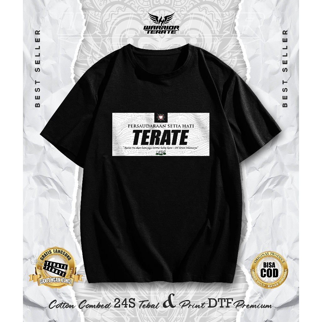 KAOS SH TERATE COTTON COMBED 24S (TEBAL & ADEM) - BISA COD BAYAR DITEMPAT - KAOS PSHT TERBARU WARRIO