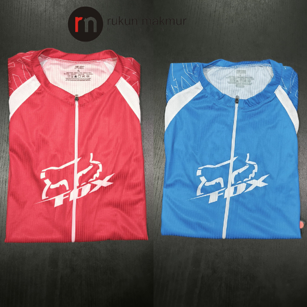 Original FOX Head LIVE WIRE MTB Racing Cycling Jersey With Zipper And 3 Back Pocket - Baju / Kaos Se