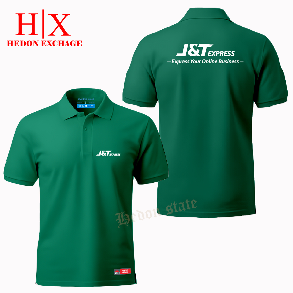 HEDON STATE Poloshirt Pendek JNT-Express Kaos Kerah Seragam Pria Wanita