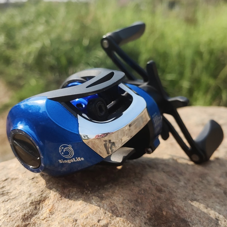 BingoLife Reel Pancing Asli Metal Fishing Reel Biru Untuk Casting 18+1bb 8.1:1 Gear Ratio Reel Panci